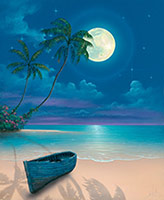 seascape painting moon shadows