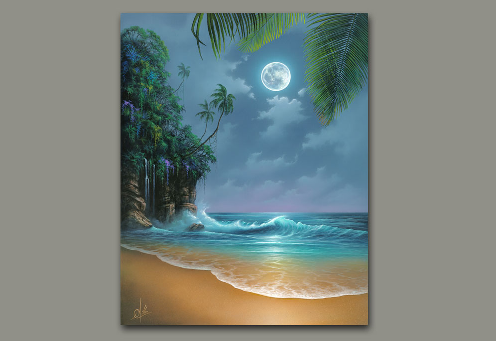 Full Moon Beach Painting