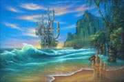 seascape painting Fantasy Beach