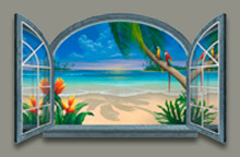 Beach Window Painting
