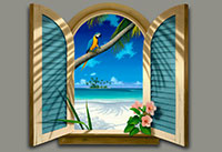 Window-to-Paradise Beach Painting