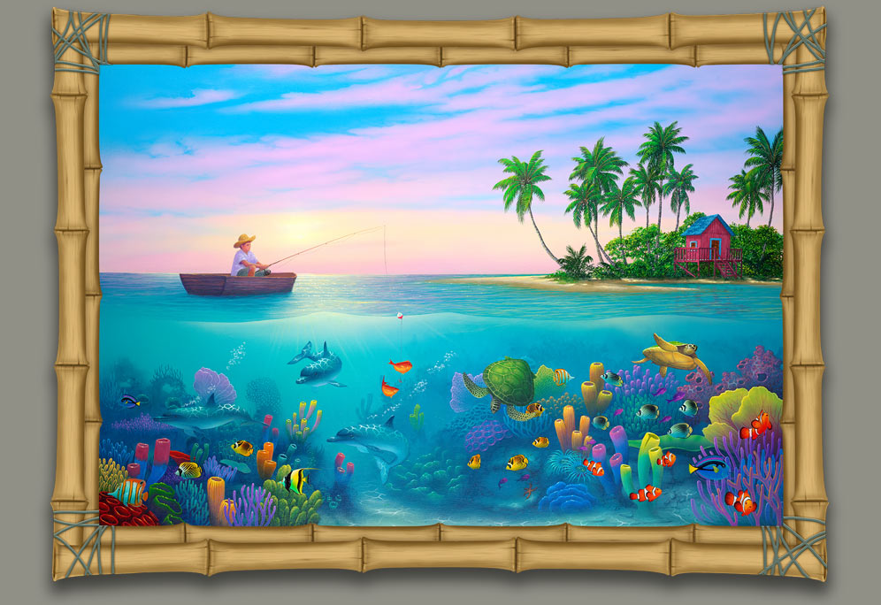underwater-painting-of-dolphins-and-turtles